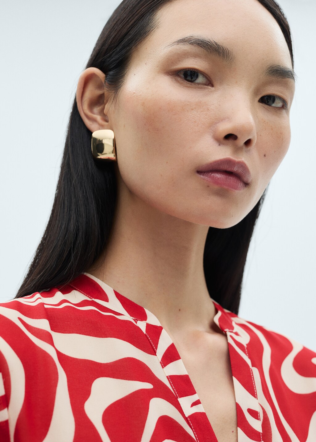 Ruffled printed dress - Dark Navy