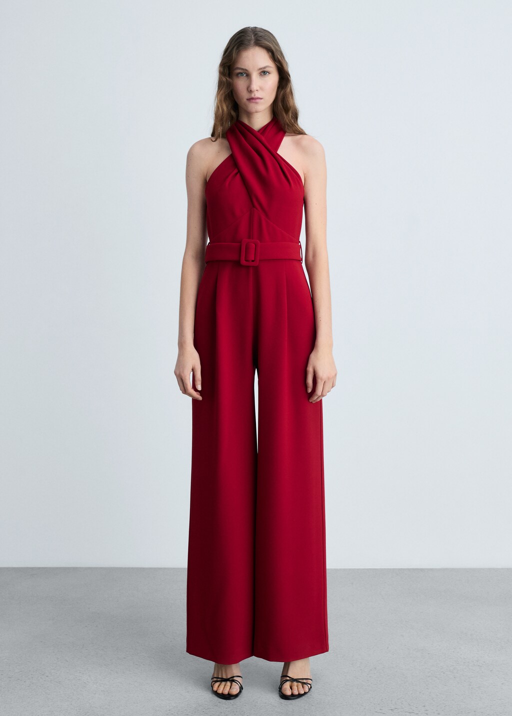 Belt wrap jumpsuit - Wine