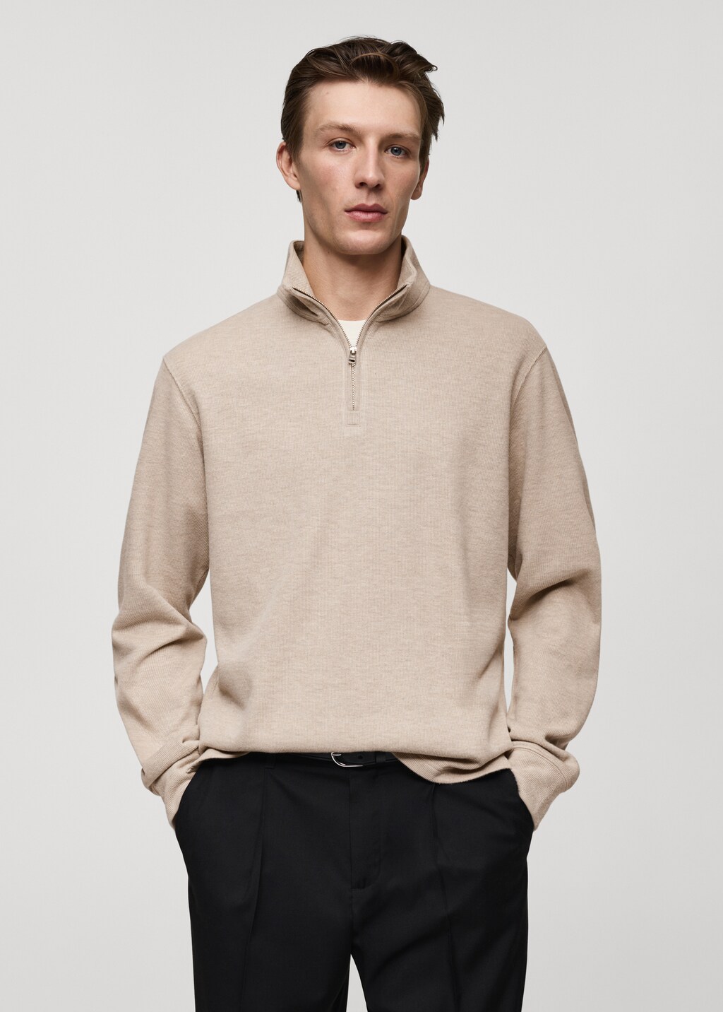 Ribbed sweatshirt collar - Charcoal