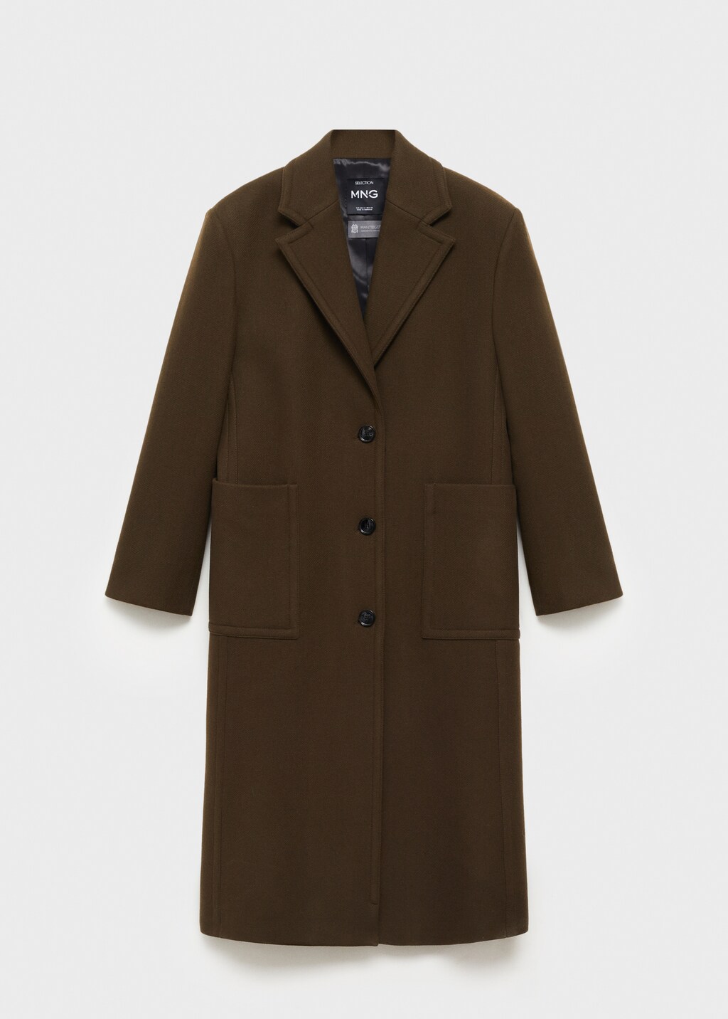 Virgin wool coat with pockets - Khaki