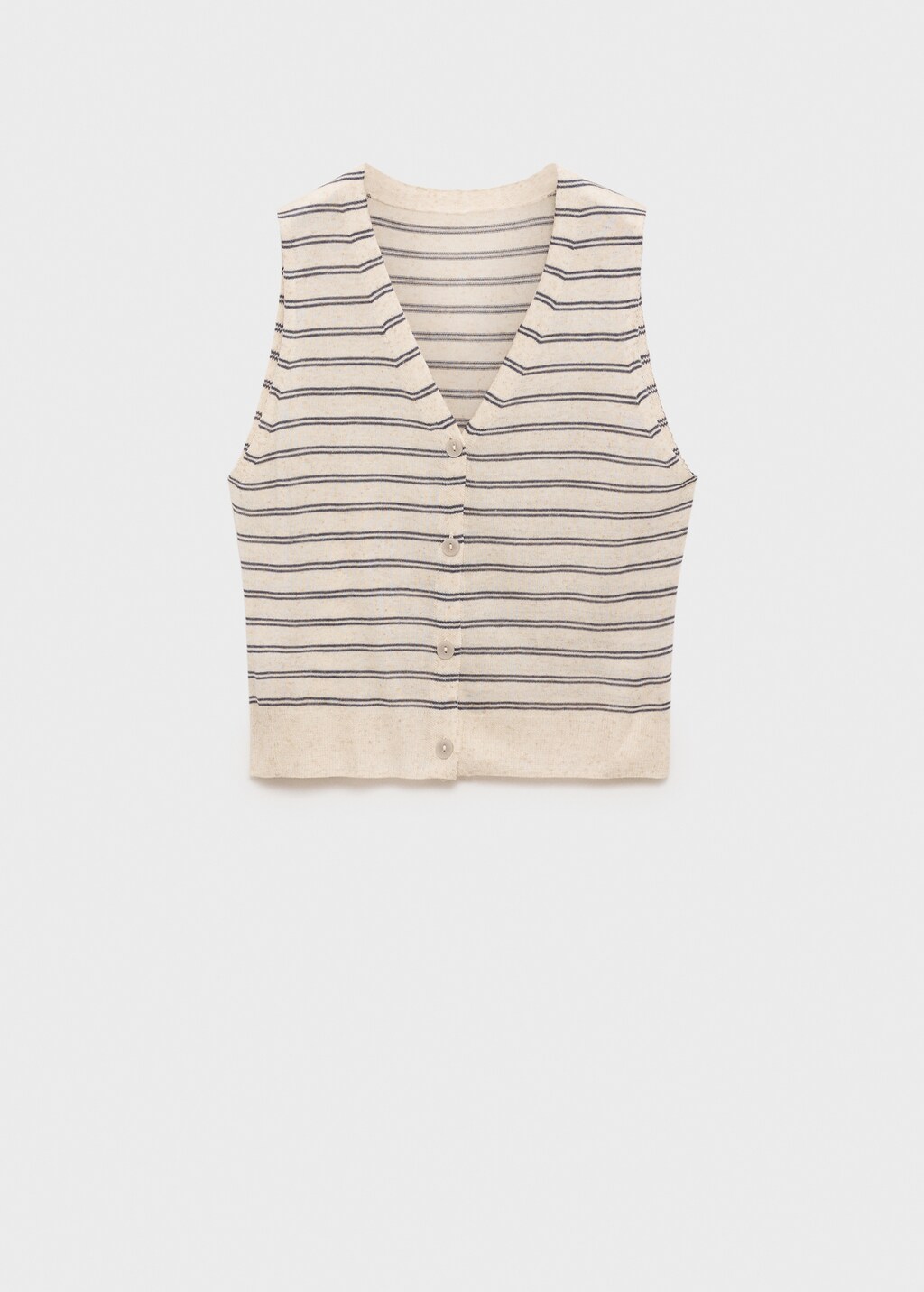 Knitted gilet with buttons - Ecru