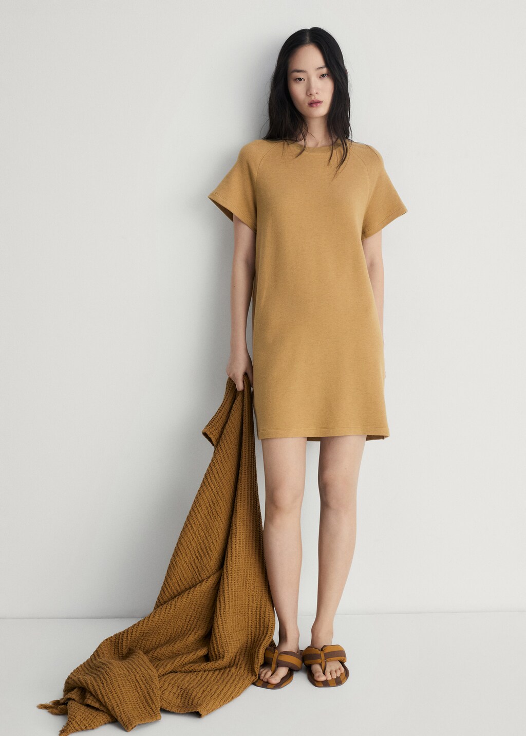 Heather fleece cotton nightgown - Plum