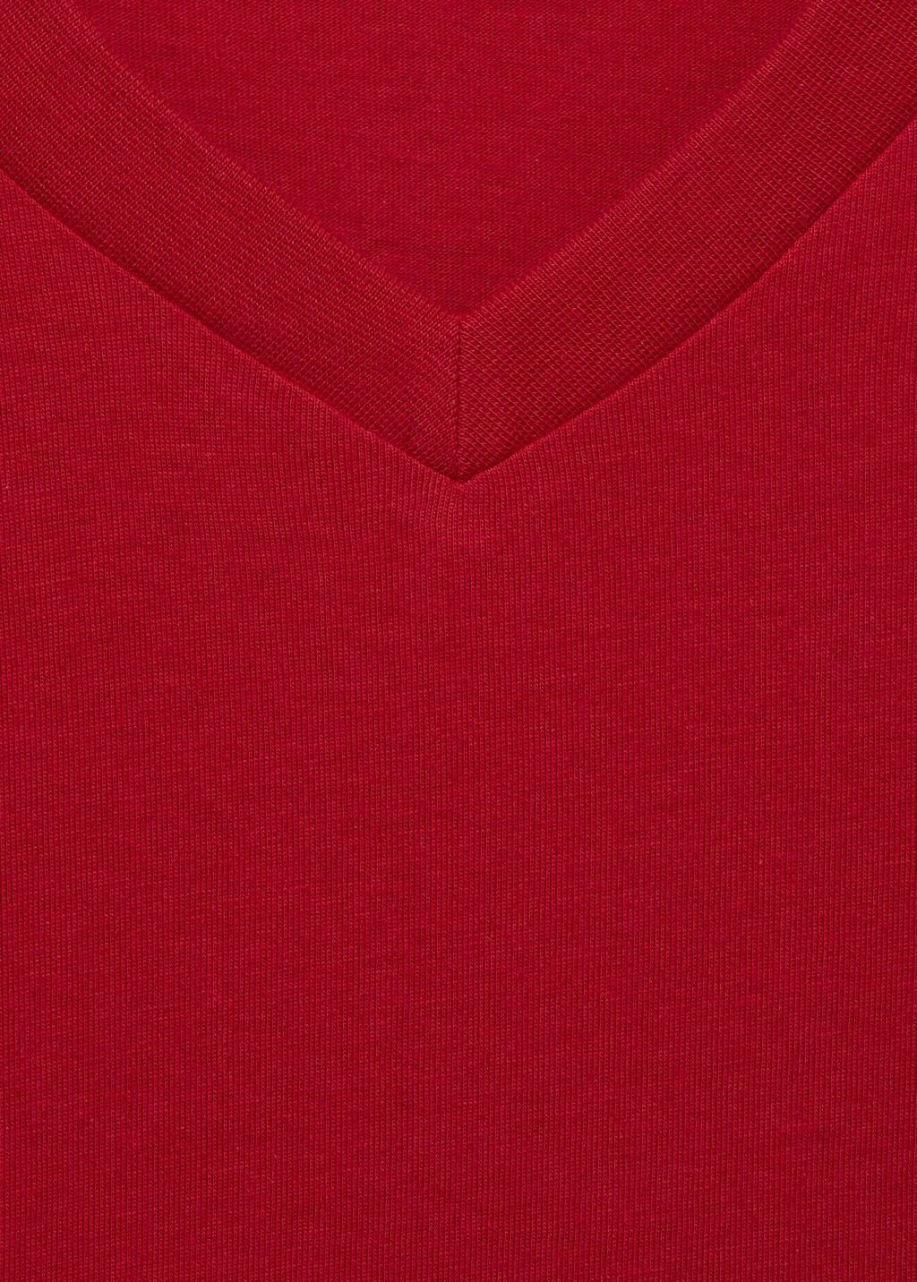 100% cotton slim-fit V-neck t-shirt - Red