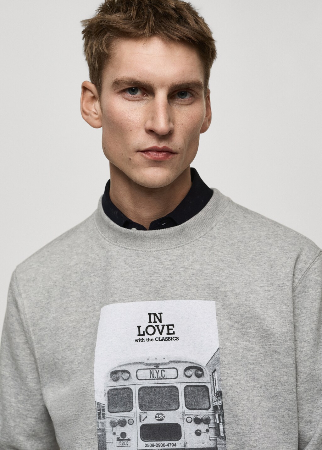 Graphic-print cotton sweatshirt - Dark Heather Grey