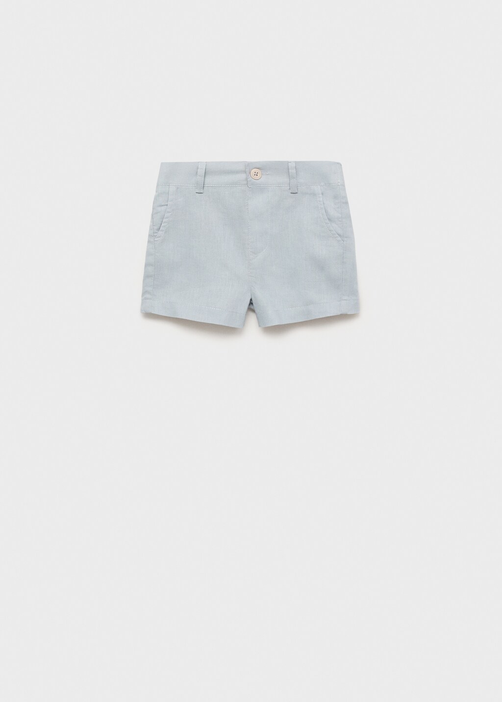 Linen-blend Bermuda shorts - Sky Blue