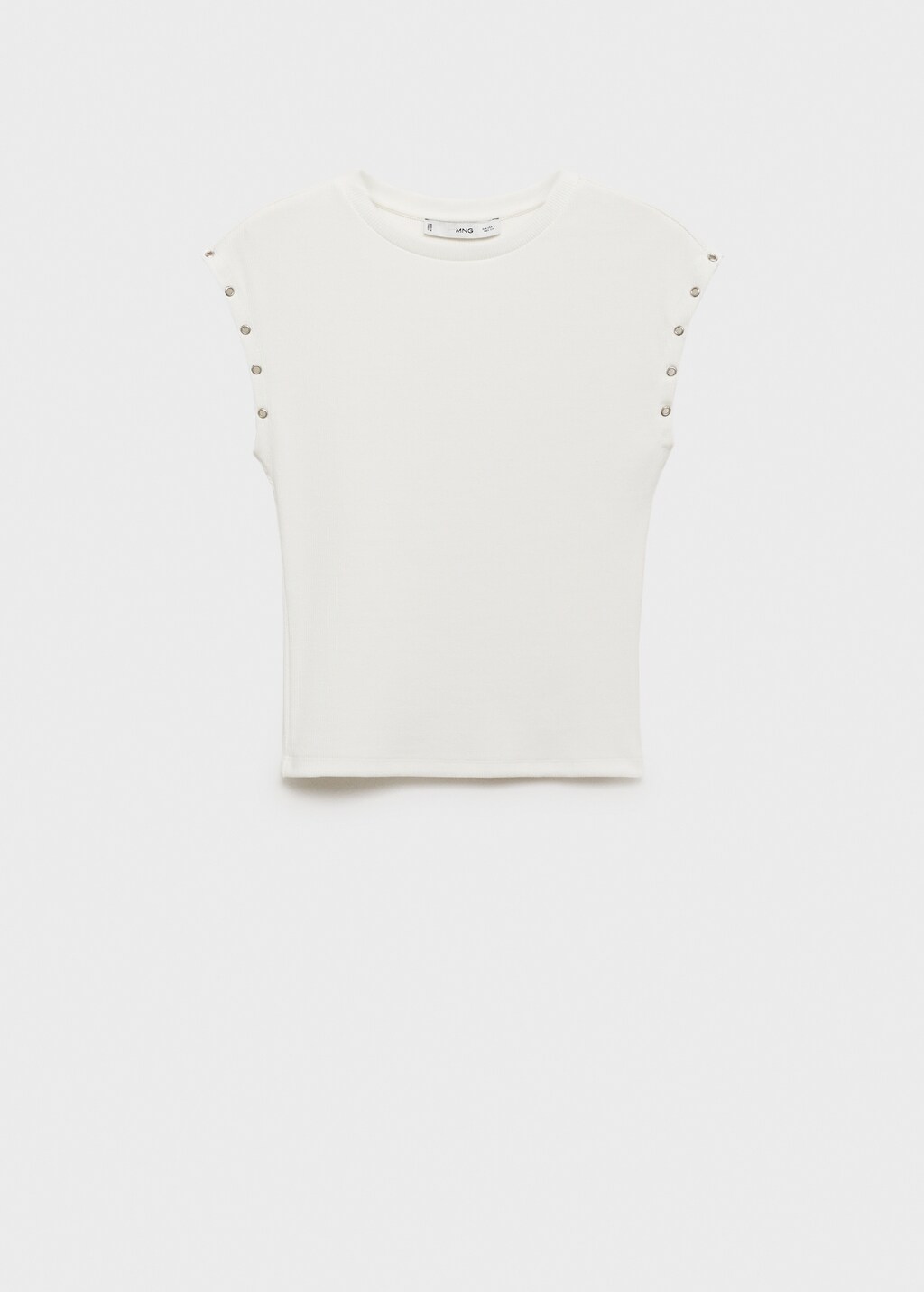 Ribbed t-shirt with die-cut trim - Black