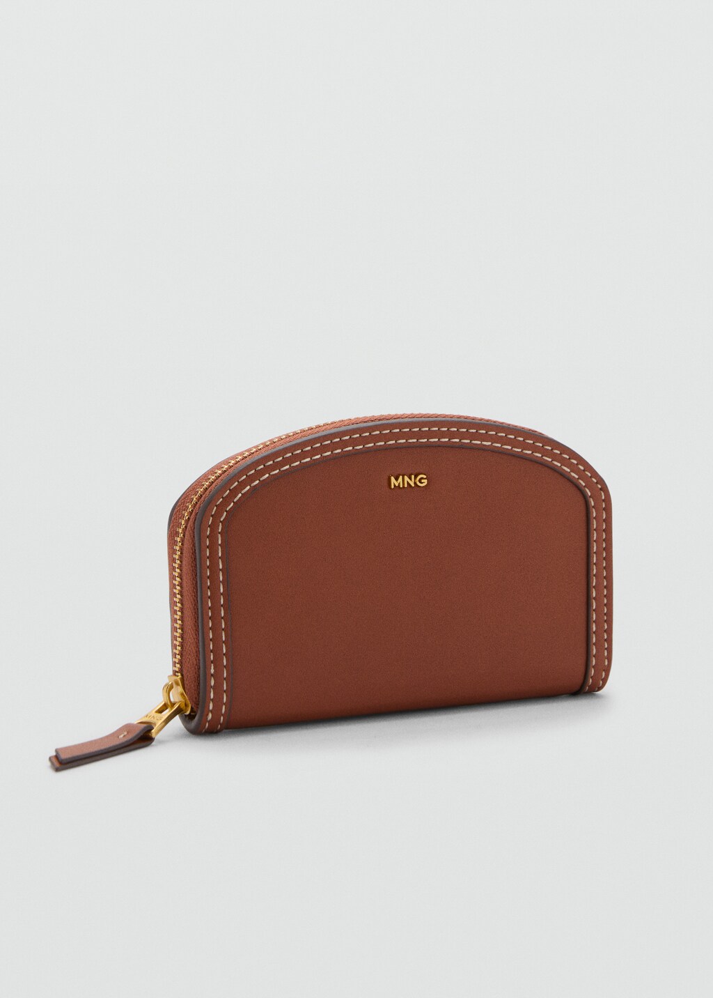 Oval leather-effect wallet - Leather