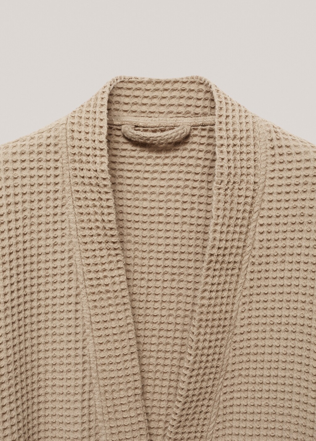 100% cotton waffle bathrobe - Ecru