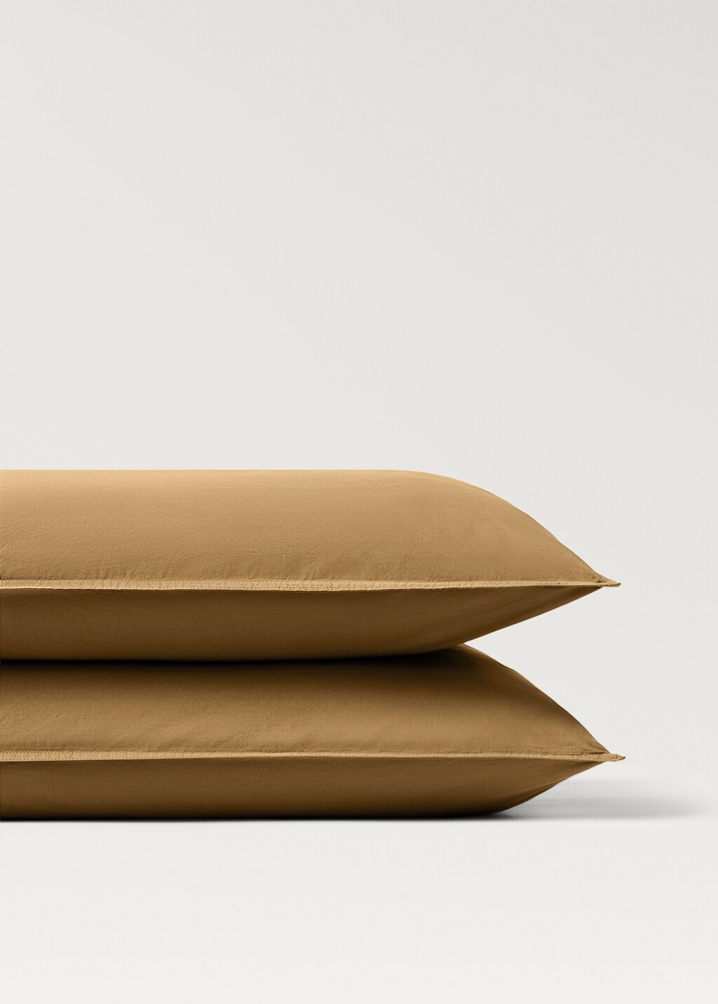 Poplin cotton pillowcase with double topstitching, 50x75cm - Medium Grey