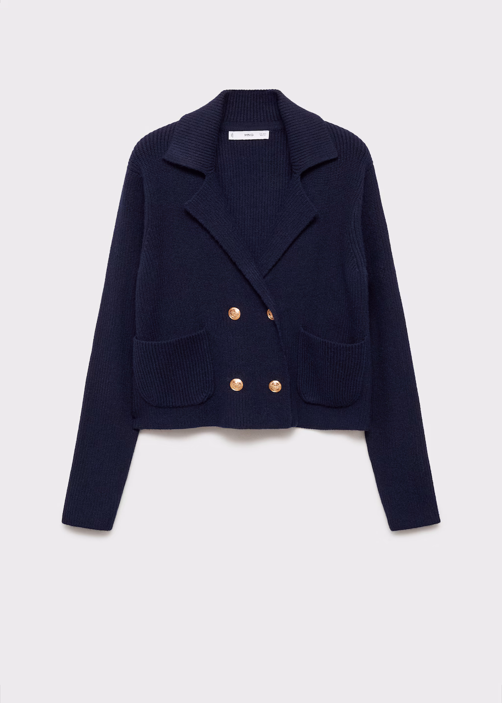 Double-breasted knitted jacket - Dark Navy