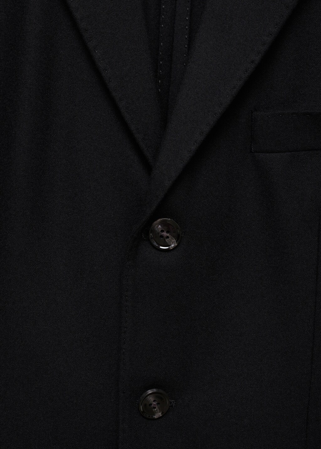 Recycled wool slim-fit jacket - Black