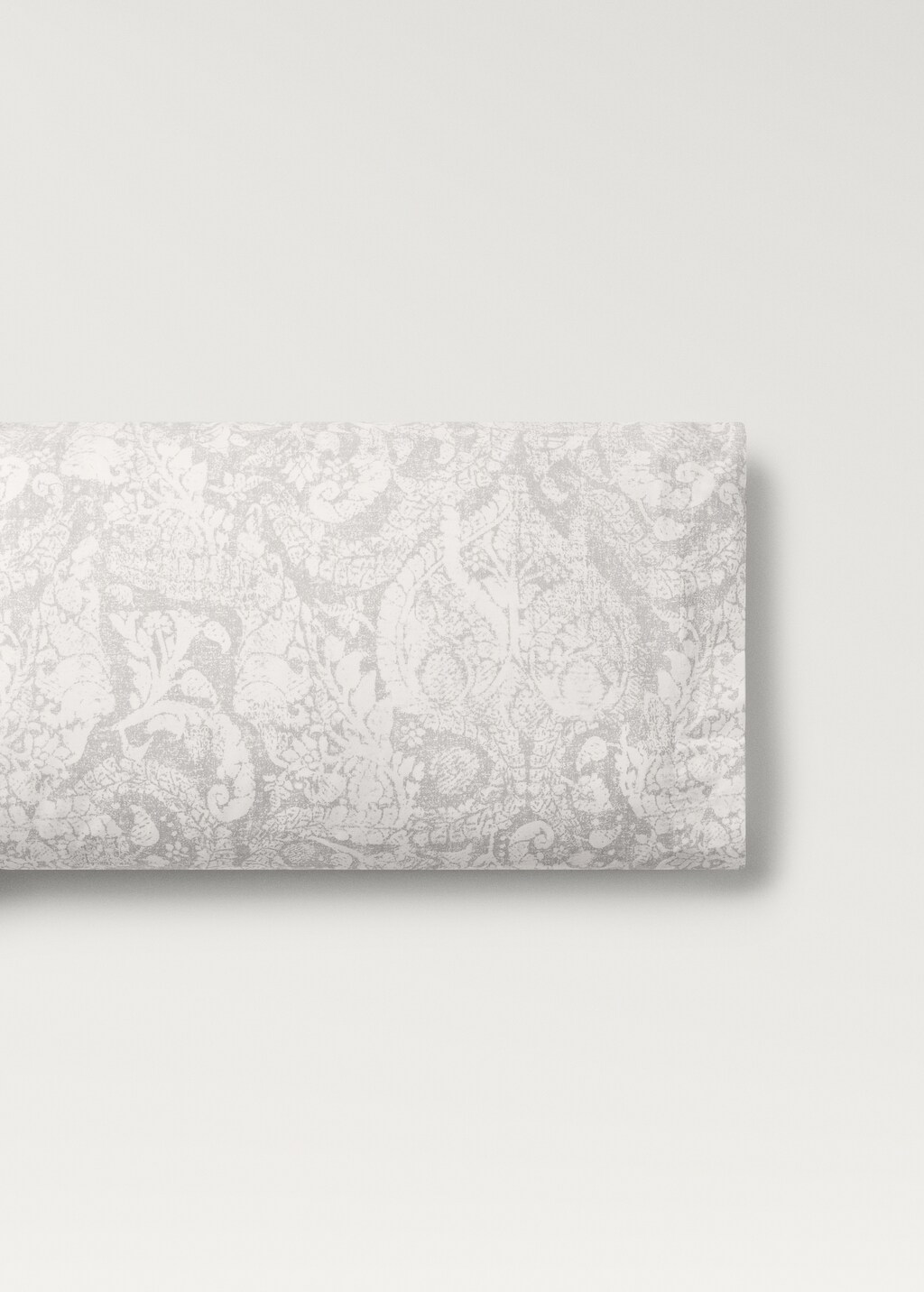 Paisley-print cotton pillowcase 45x110 cm - Light/Pastel Grey