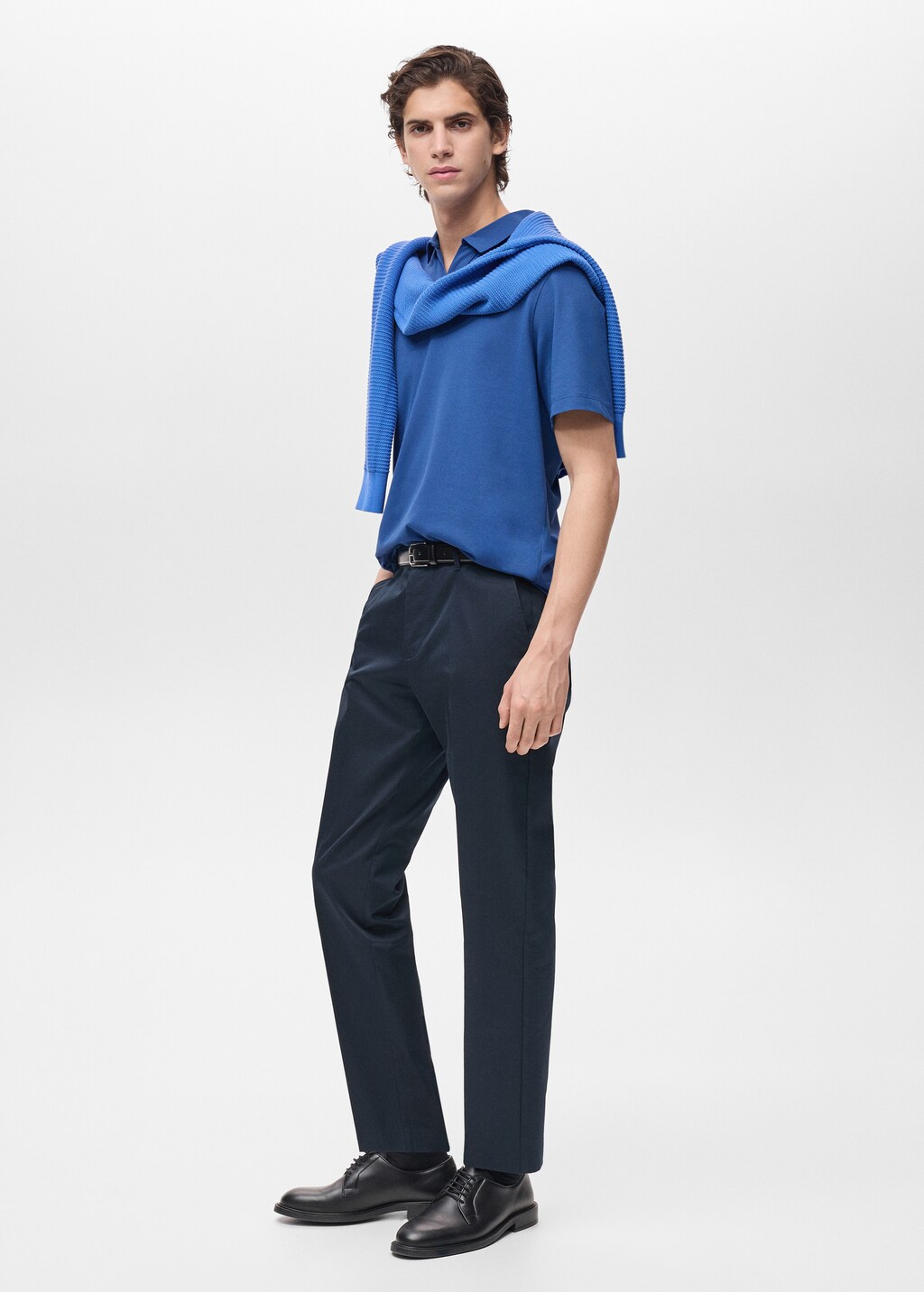 Slim-fit cotton-piqué polo shirt - Chocolate