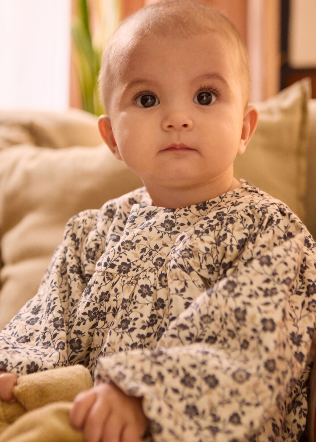 Printed dress and nappy cover - Dark Navy