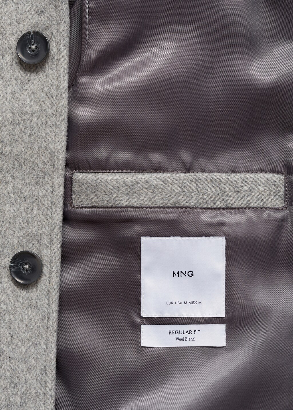 Regular-fit herringbone wool coat - Grey