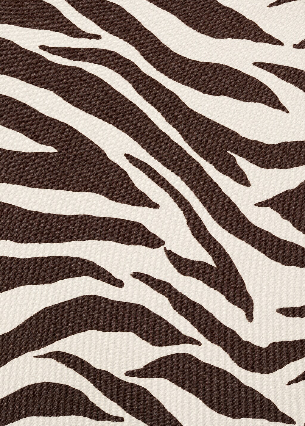 Zebra-print asymmetrical-neck t-shirt - Brown