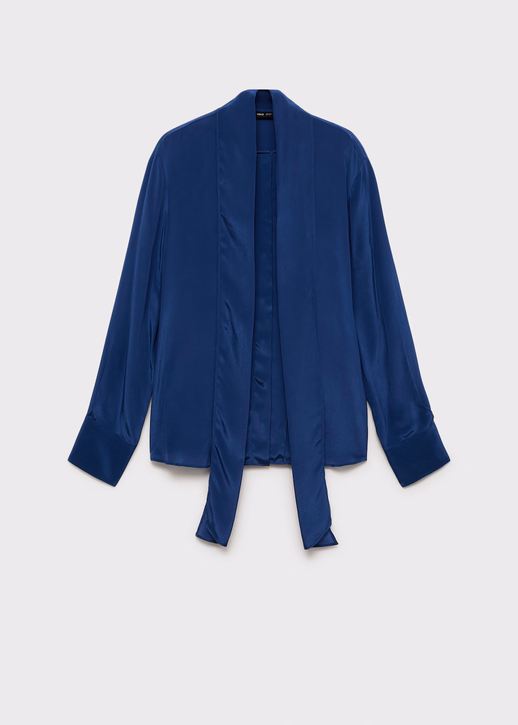 Satin shirt with bow - Black