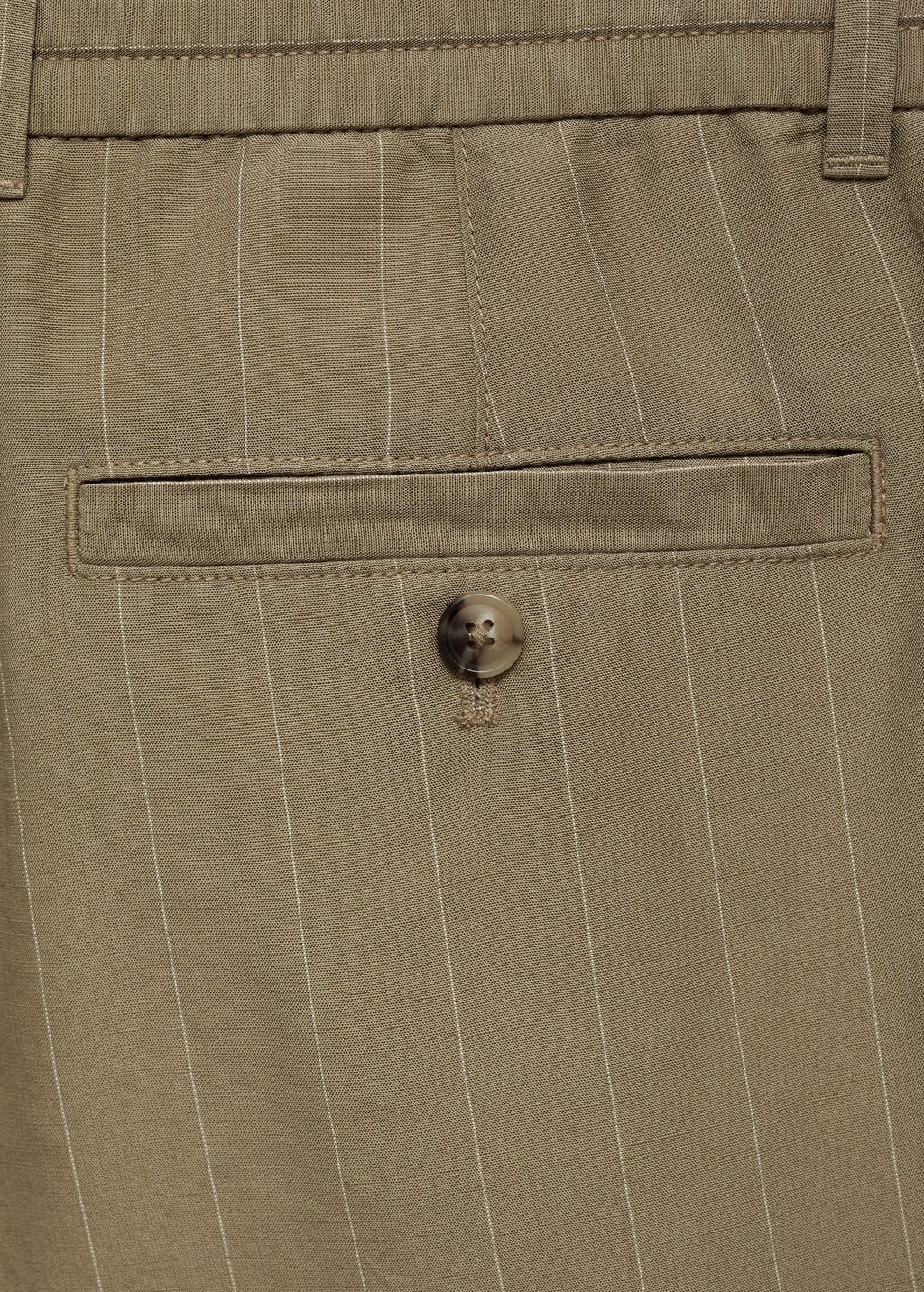 100% linen striped trousers with drawstring - Off White