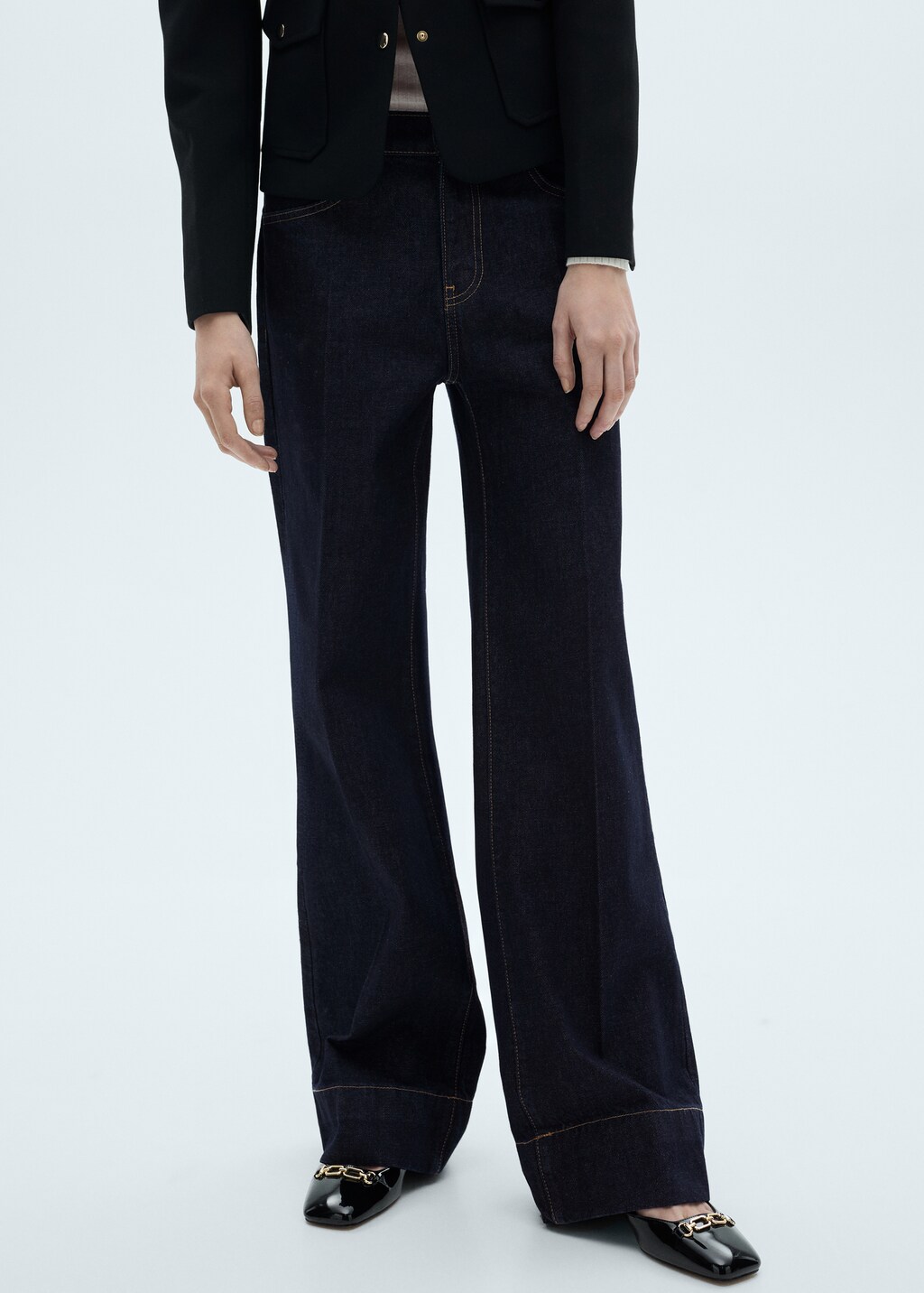 Wideleg mid-rise jeans - Open Blue