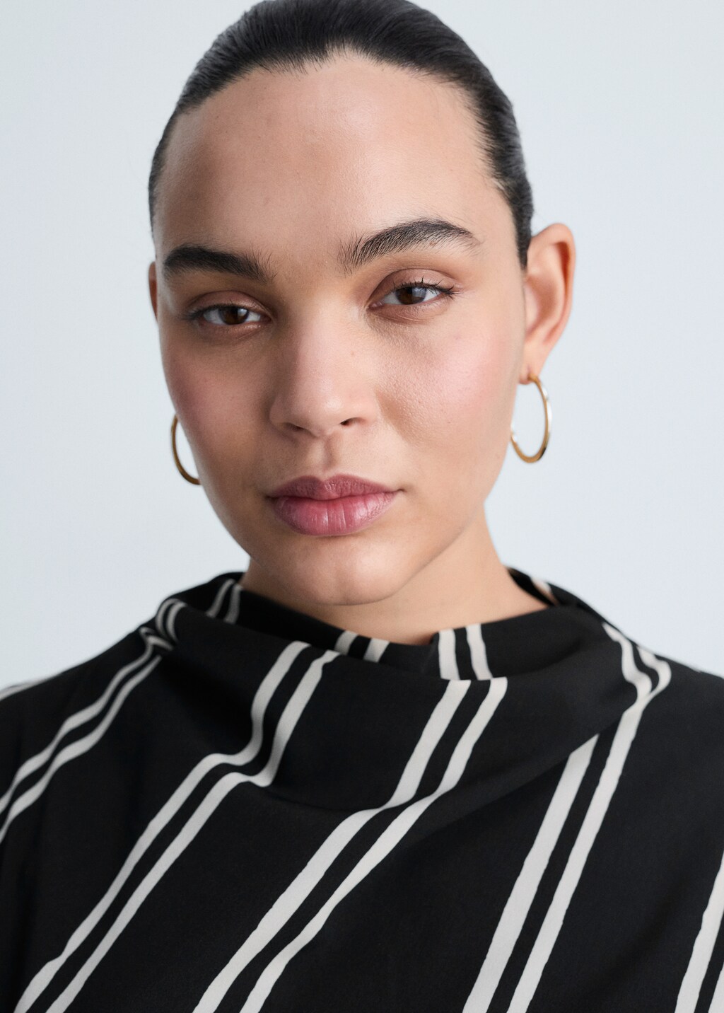 Stripe-print midi-dress - Black