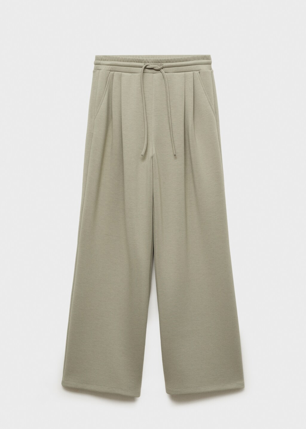 Wideleg pleated jogger trousers - Khaki