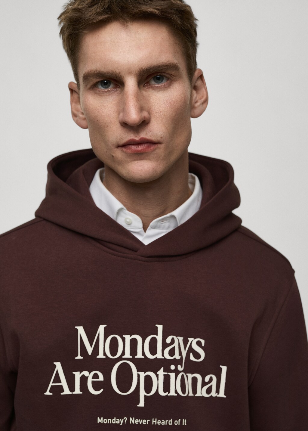 Printed cotton sweatshirt - Burgundy