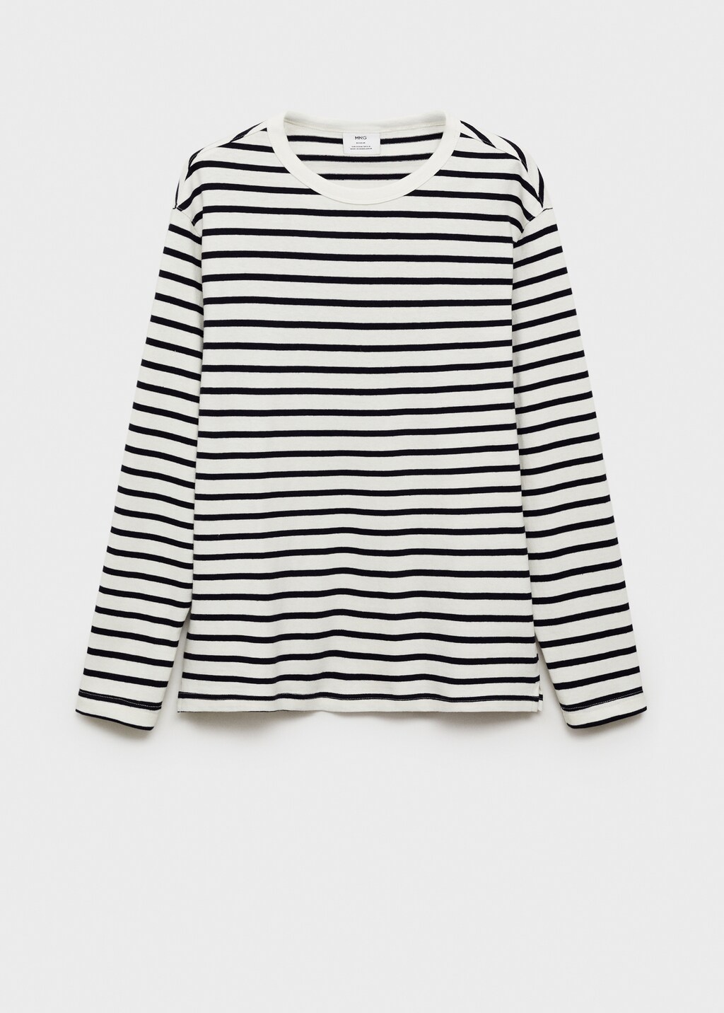 Striped 100% cotton t-shirt - Burgundy