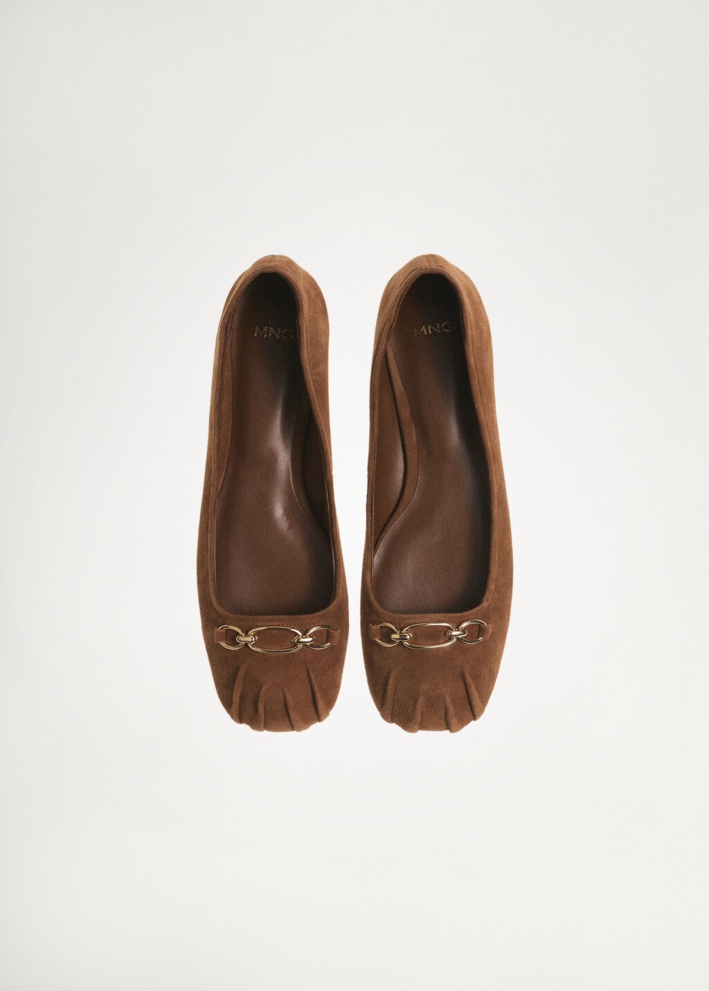 Link leather ballerina - Medium Brown