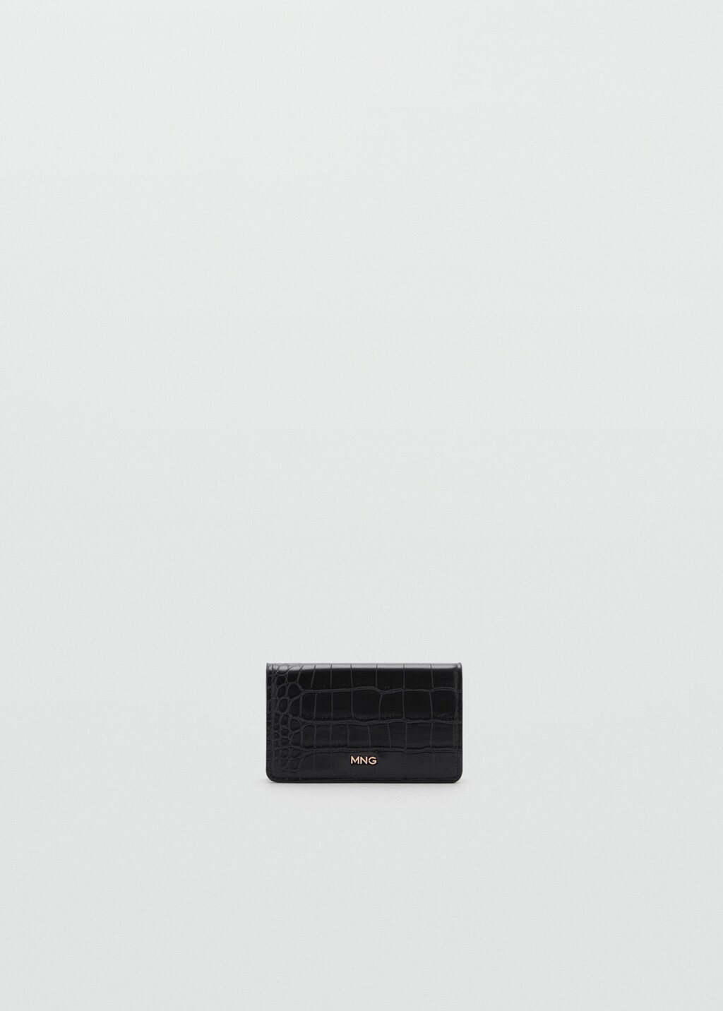 Crocodile-effect purse - Black