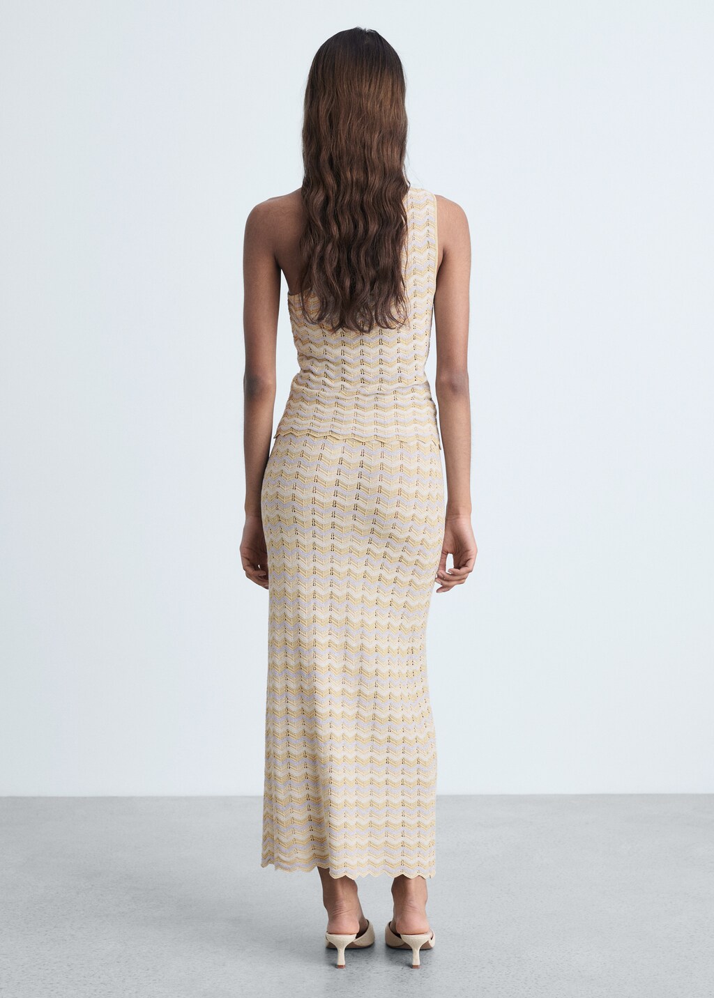 Long lurex skirt - Silver