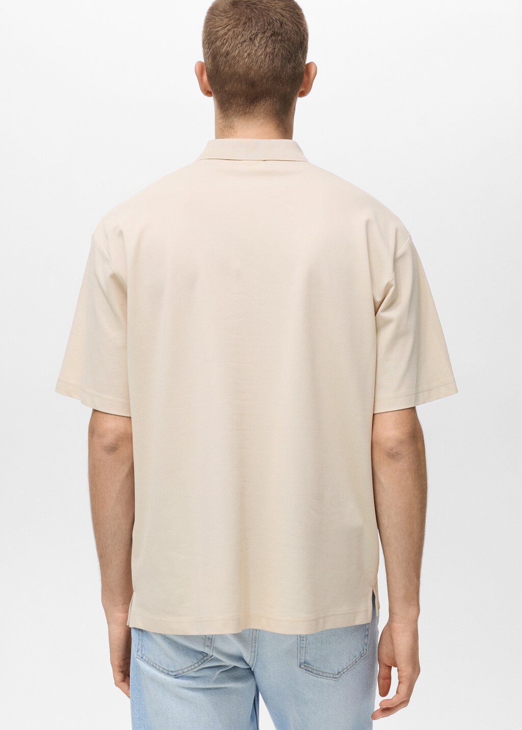 Relaxed-fit cotton piqué polo shirt - Dark Navy