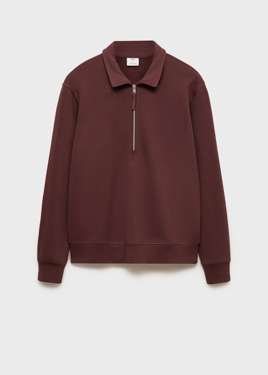 Regular-fit cotton polo sweatshirt - Burgundy