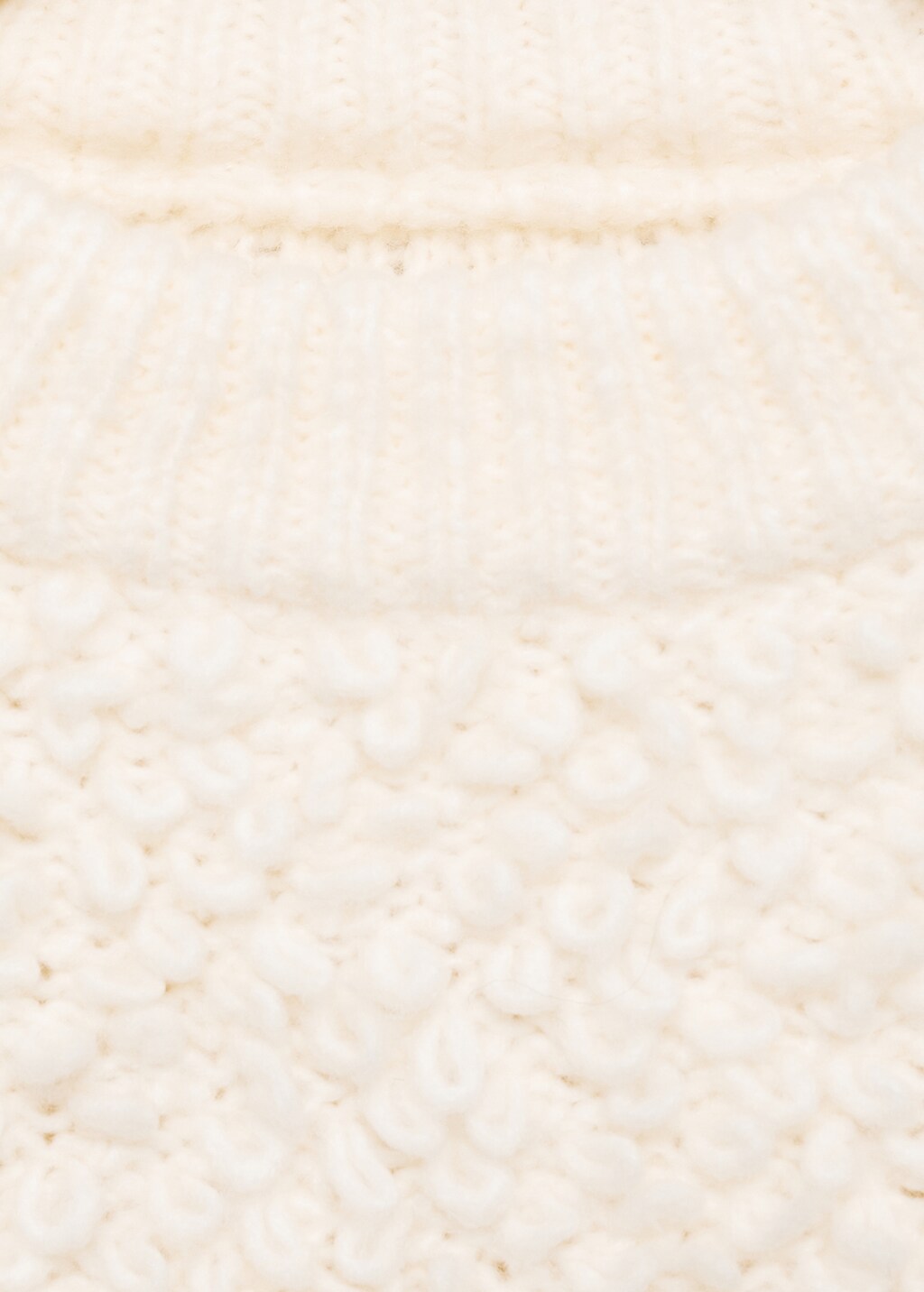 Round-neck bouclé sweater - Ecru