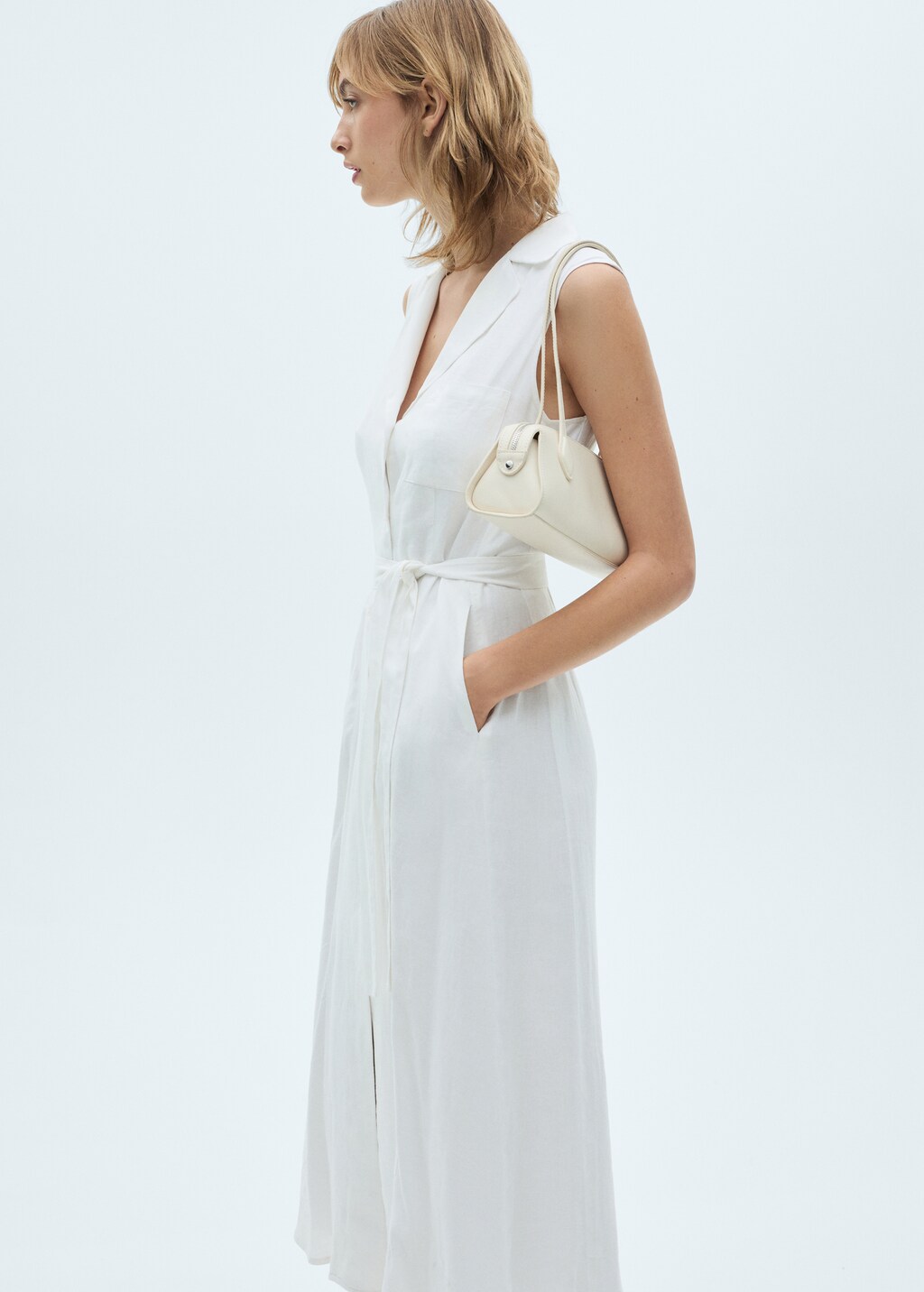 Belt shirt dress - Fuchsia