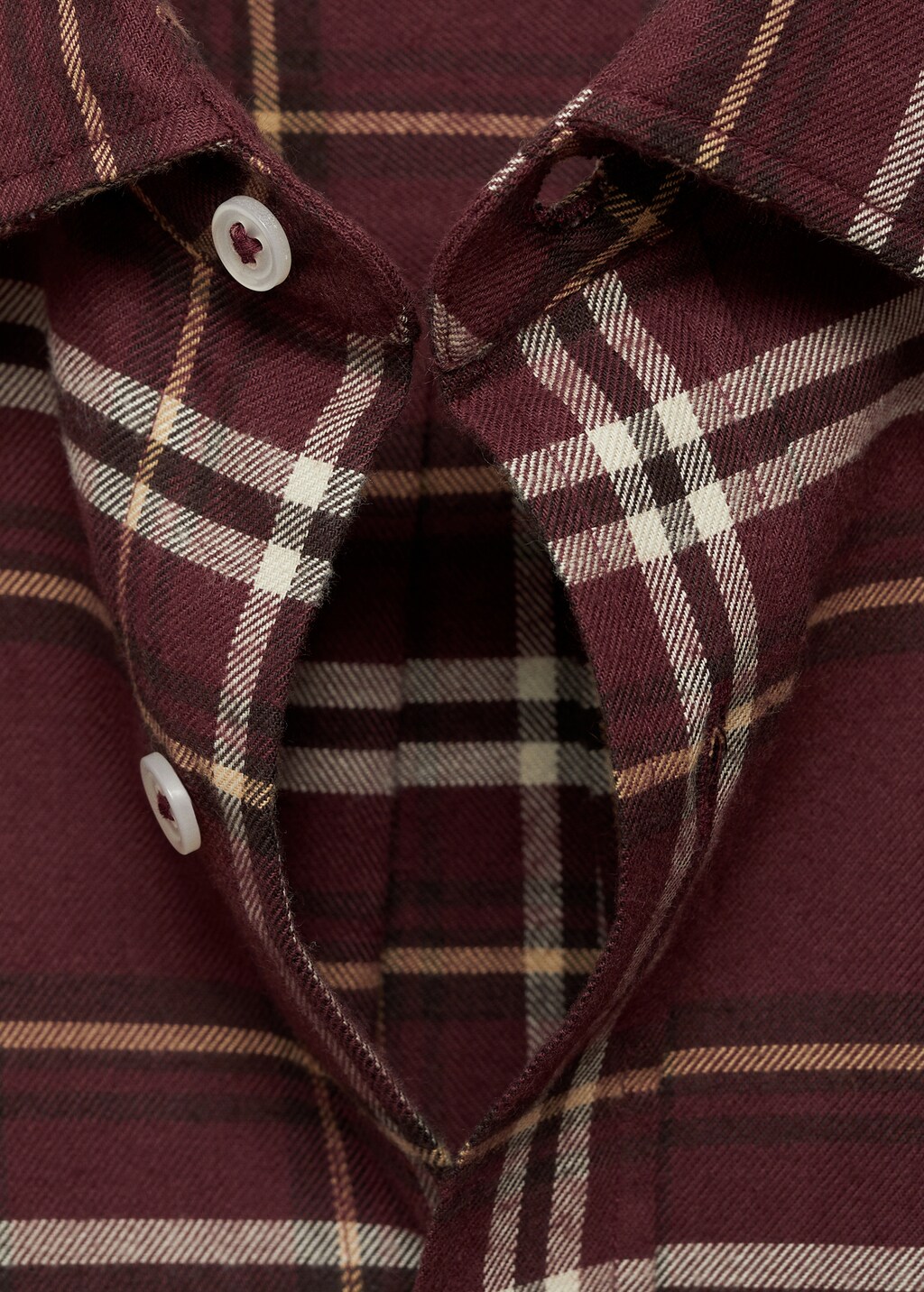100% cotton flannel checkered shirt - Burgundy