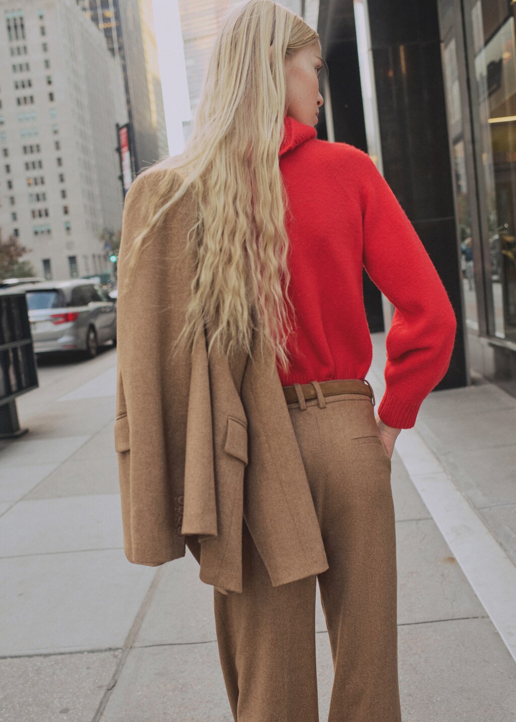 Wool-blend suit trousers - Tobacco Brown