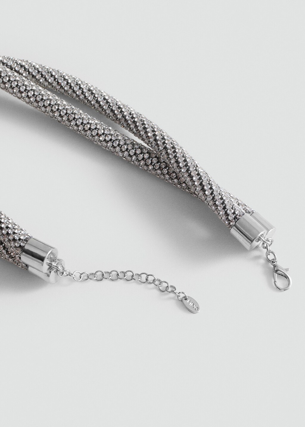 Double crystal necklace - Silver