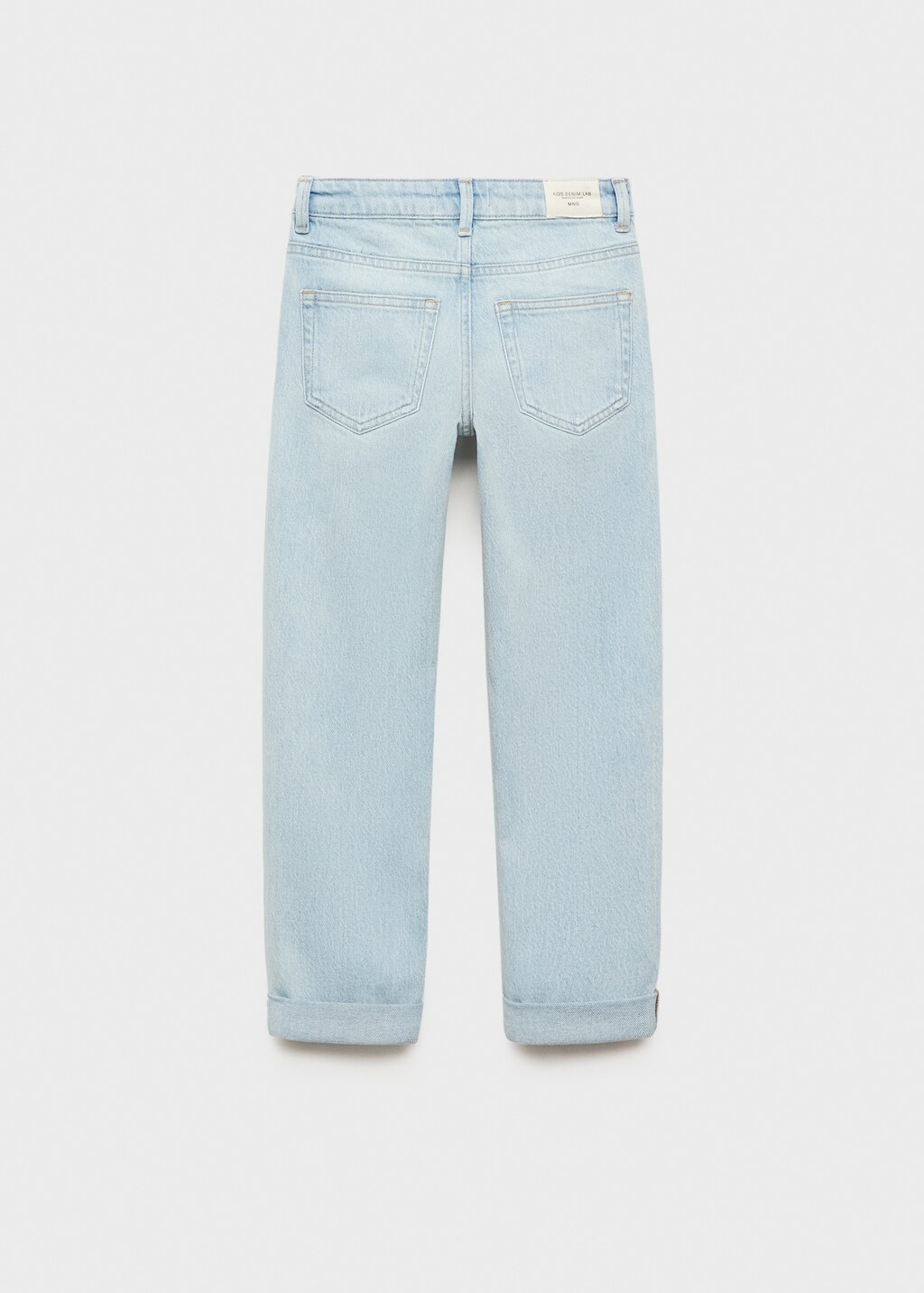 Straight jeans with turn-up - Medium Blue