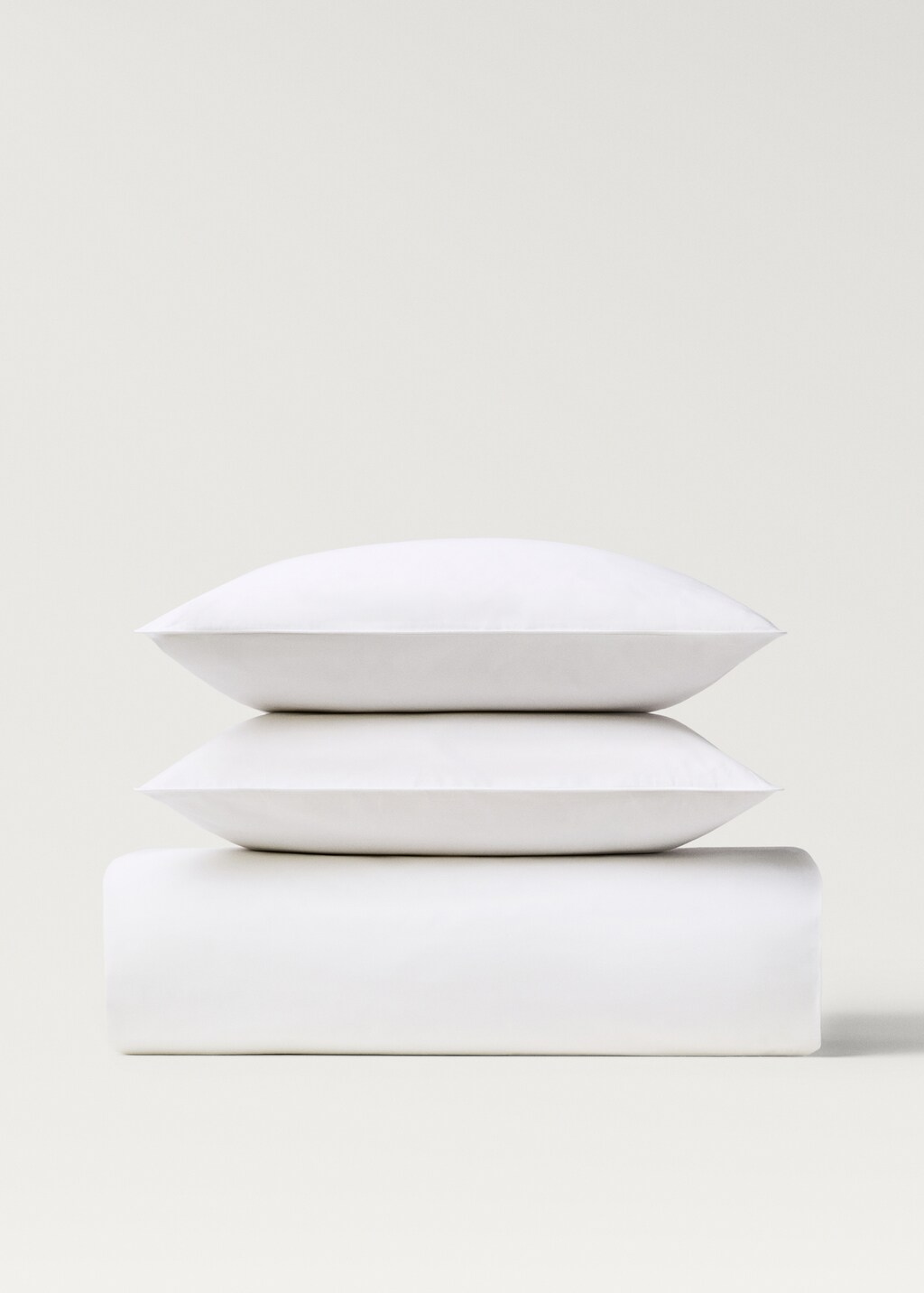 500-thread count cotton percale duvet cover with rounded piping detail, 150 cm - White