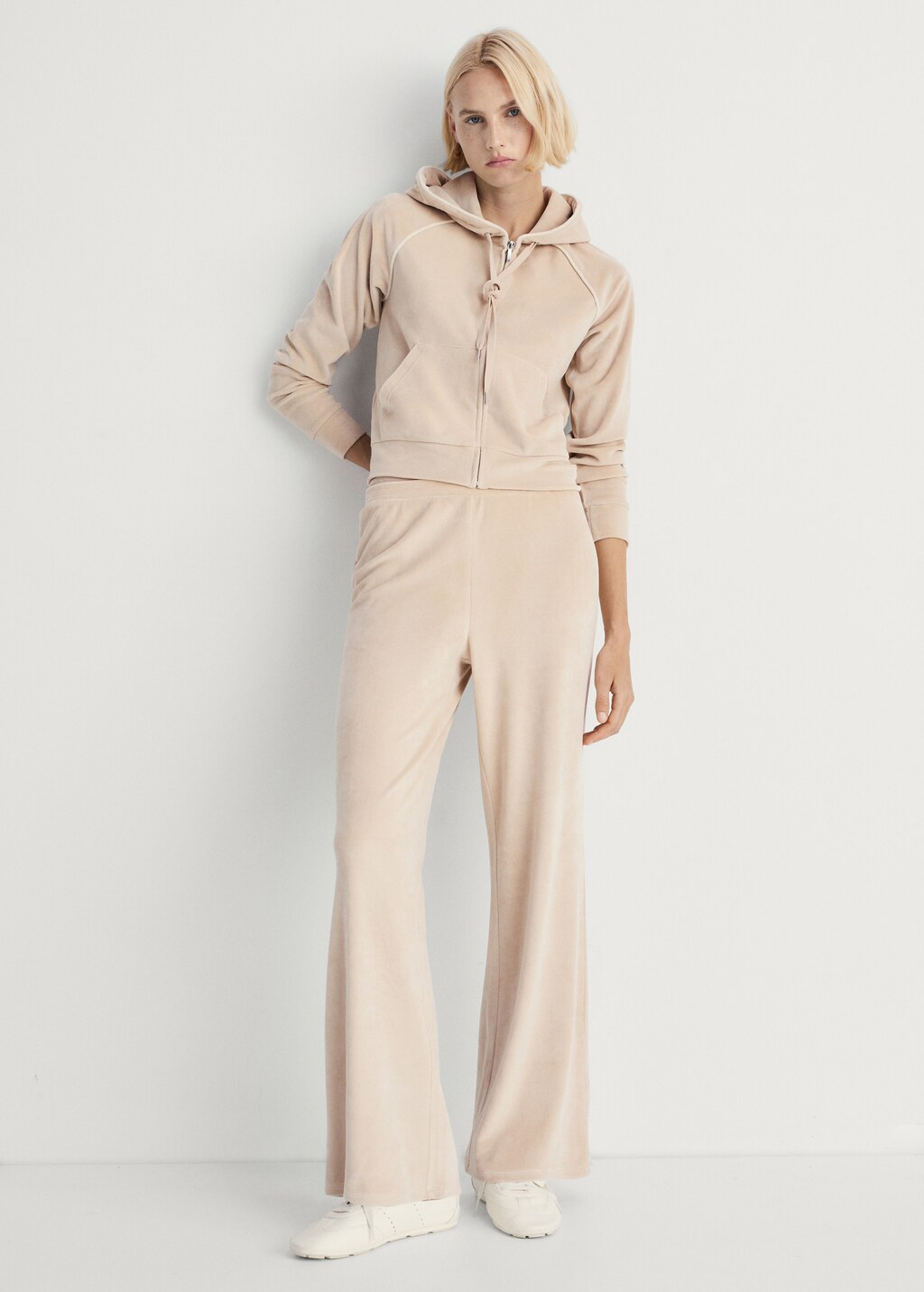 Velour trousers with soft touch - Aqua Green