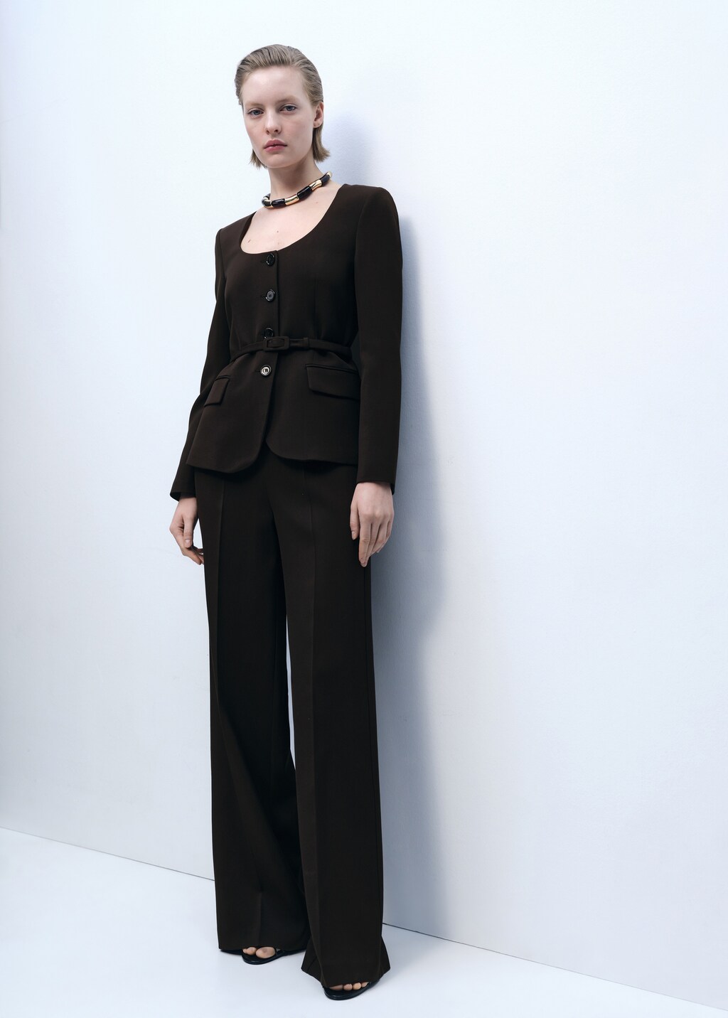 Straight suit trousers - Chocolate