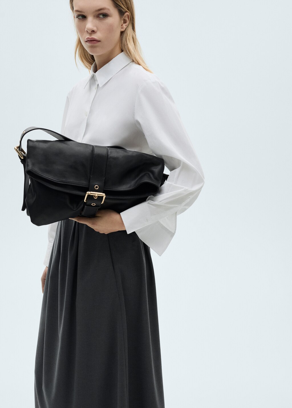 A-line pleated skirt - Grey