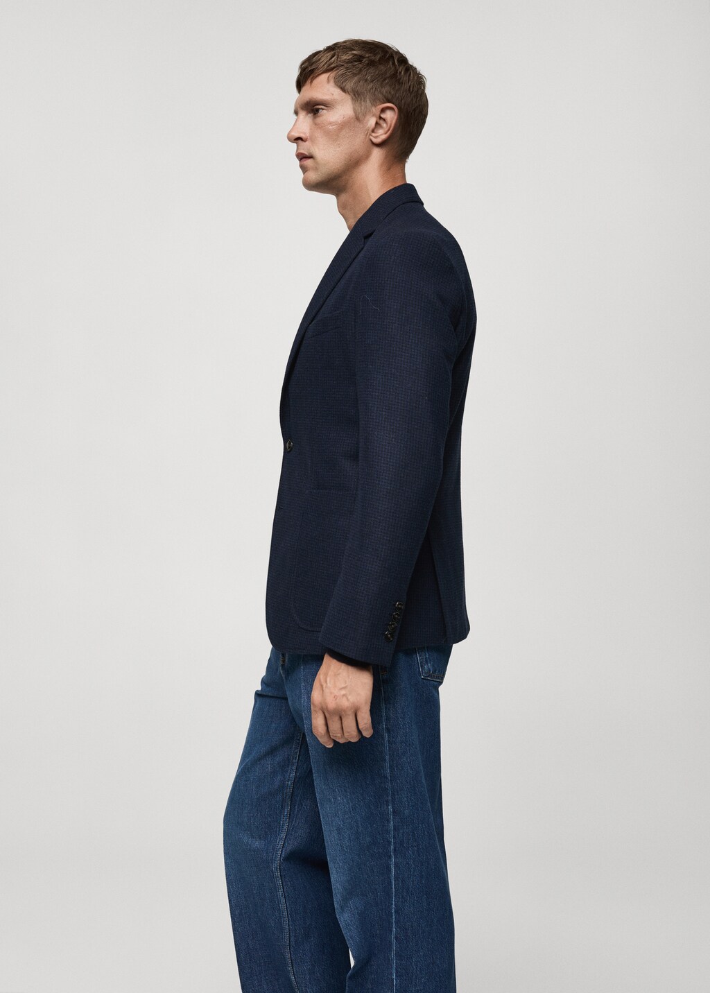 Slim-fit wool blazer - Medium Brown