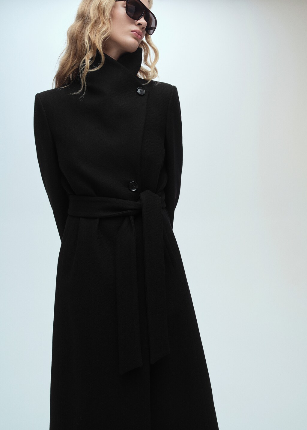 Manteco wool coat with belt - Maroon