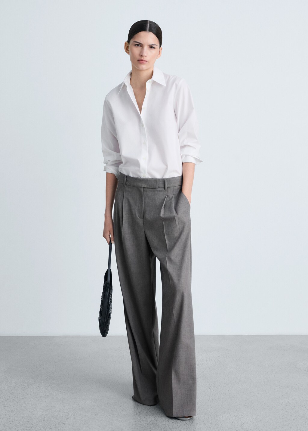 Regular cotton lyocell-blend shirt - Blue