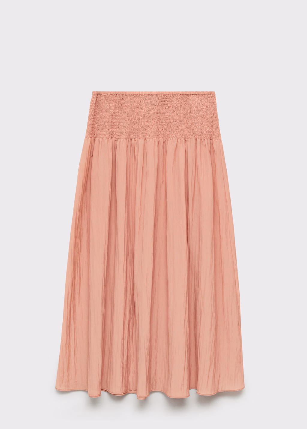 Gathered midi-skirt with panels - Pastel Pink