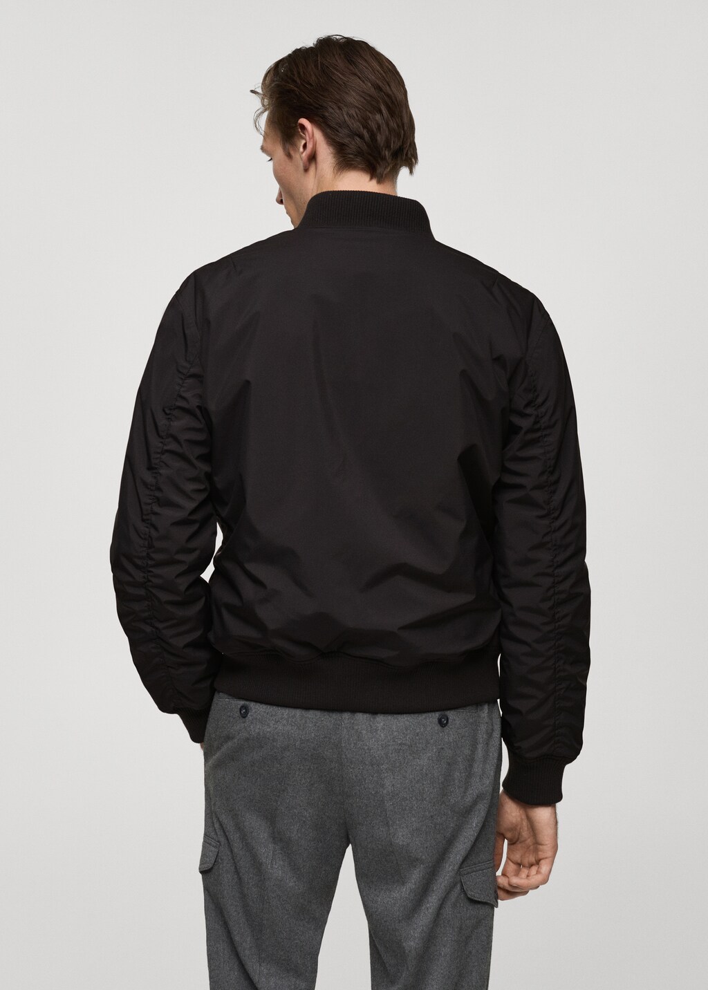Regular fit quilted bomber - Black