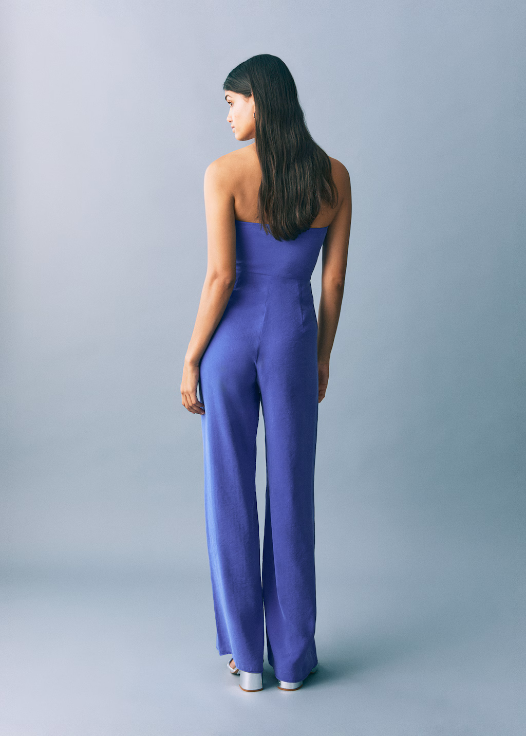 Long strapless jumpsuit - Vibrant blue