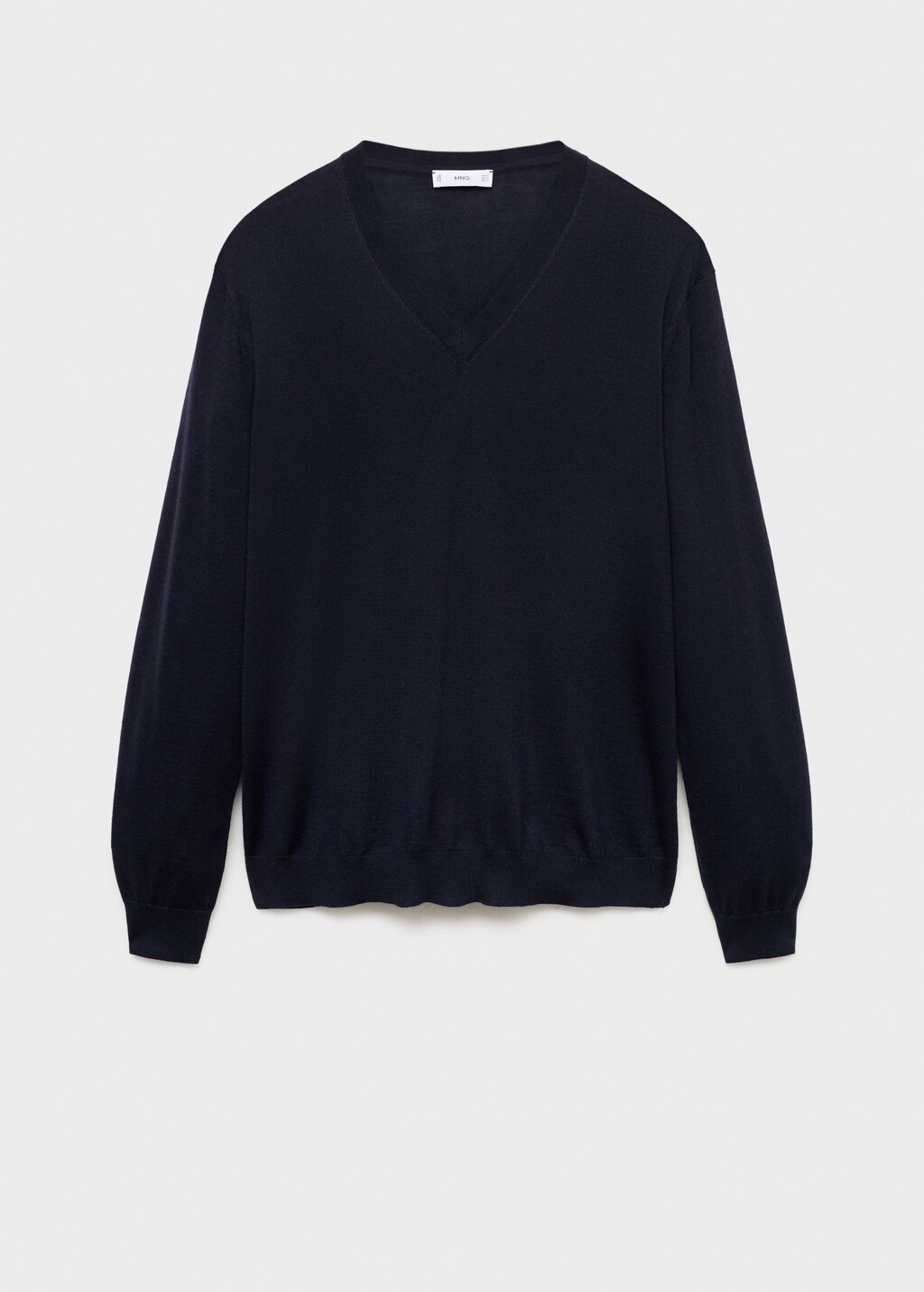 100% merino wool V-neck sweater - Black