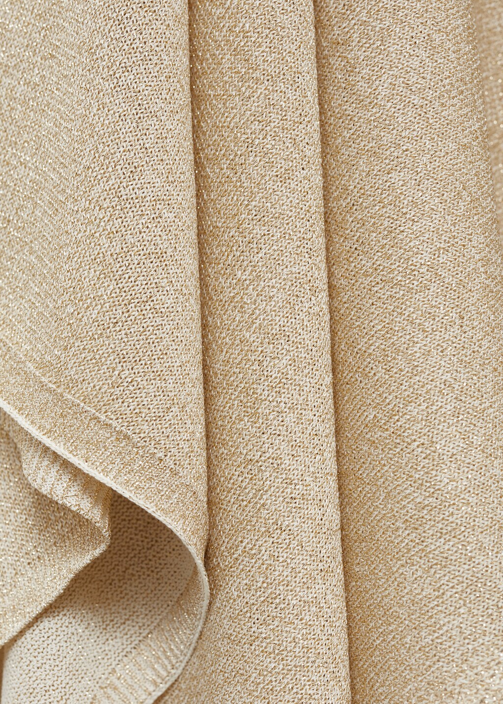 Asymmetrical lurex knitted cape - Gold